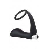 Черное эрекционное кольцо с вибропробкой Vibrating Anal Plug With Cockring - Dream Toys - в Невинномысске купить с доставкой