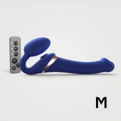 Синий безремневой страпон Multi Orgasm Size M с клиторальной стимуляцией - Strap-on-me - купить с доставкой в Невинномысске