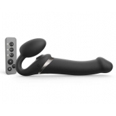 Черный безремневой страпон Multi Orgasm Size L с клиторальной стимуляцией - Strap-on-me - купить с доставкой в Невинномысске