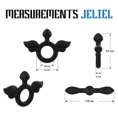 Черное эрекционное кольцо с крыльями Rooster Jeliel Angel - Velv or - в Невинномысске купить с доставкой