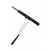 Черный кожаный ошейник-воротник с поводком - Pecado - купить с доставкой в Невинномысске