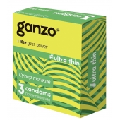 Ультратонкие презервативы Ganzo Ultra thin - 3 шт. - Ganzo - купить с доставкой в Невинномысске