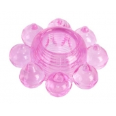 Розовое гелевое эрекционное кольцо-цветок - Toyfa Basic - в Невинномысске купить с доставкой