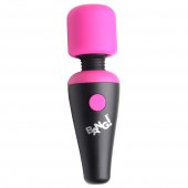 Розово-черный мини-вибромассажер 10X Vibrating Mini Silicone Wand - XR Brands
