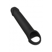 Черная насадка-удлинитель с вибрацией Vibrating Extender With Remote - Dream Toys - в Невинномысске купить с доставкой