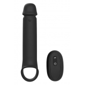 Черная насадка-удлинитель с вибрацией Vibrating Extender With Remote - Dream Toys - в Невинномысске купить с доставкой