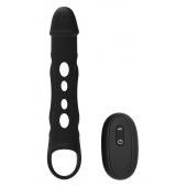 Черная насадка-удлинитель Vibrating Extender With Remote с вибрацией - Dream Toys - в Невинномысске купить с доставкой