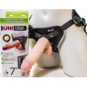 Страпон-унисекс с двумя насадками UNI strap 7  Harness - 19 и 16 см. - LOVETOY (А-Полимер) - купить с доставкой в Невинномысске