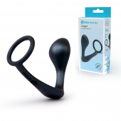 Черное эрекционное кольцо со стимулятором простаты Ringer Cock Ring   Plug - b-Vibe - в Невинномысске купить с доставкой