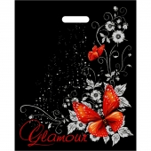 Черный пакет Glamour с вырубной ручкой (38х47 см) - Сима-Ленд - купить с доставкой в Невинномысске