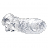 Прозрачная насадка для увеличения члена Realistic Clear Penis Enhancer and Ball Stretcher - 20,3 см. - XR Brands - в Невинномысске купить с доставкой