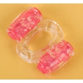 Прозрачное виброкольцо с двумя вибропульками - Toyfa Basic - в Невинномысске купить с доставкой