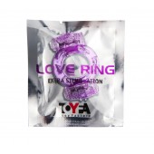 Фиолетовое виброкольцо с двумя вибропульками - Toyfa Basic - в Невинномысске купить с доставкой