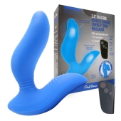 Синий вибромассажер простаты 3,5’’ Remote Control Curve P-spot Massager - 12 см. - Erokay - в Невинномысске купить с доставкой