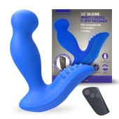 Синий вибромассажер простаты 3,5’’ Remote Control P-spot Massager - 12,5 см. - Erokay - в Невинномысске купить с доставкой