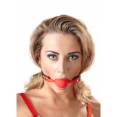 Силиконовый кляп-шар на чёрных ремешках Red Gag silicone - Orion - купить с доставкой в Невинномысске