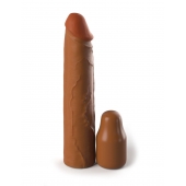 Коричневая насадка на член 2  Silicone X-tension - 20,3 см. - Pipedream - в Невинномысске купить с доставкой