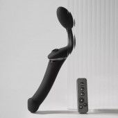 Черный безремневой вибрострапон Strap-On-Me Multi Orgasm Size XL - Strap-on-me - купить с доставкой в Невинномысске