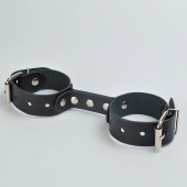 Черные кожаные наручники-фиксатор - Sitabella - купить с доставкой в Невинномысске