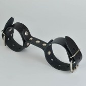 Черные кожаные наручники-фиксатор - Sitabella - купить с доставкой в Невинномысске