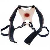 Телесный полый страпон на ремешках - 16,5 см. - Boys of Toys - купить с доставкой в Невинномысске