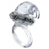 Прозрачное эрекционное виброкольцо с клиторальным зайчиком - Boys of Toys - в Невинномысске купить с доставкой