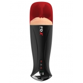 Телесный мастурбатор-вагина в черной колбе с вибрацией Fuck-O-Matic Pro XL - Pipedream - в Невинномысске купить с доставкой