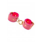 Розовые двуслойные кожаные оковы - Pecado - купить с доставкой в Невинномысске