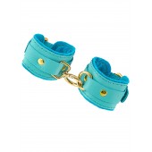 Голубые двуслойные кожаные наручники-браслеты - Pecado - купить с доставкой в Невинномысске