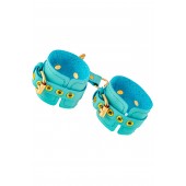 Голубые однослойные кожаные наручники - Pecado - купить с доставкой в Невинномысске