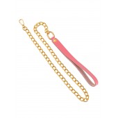 Розовый кожаный поводок с карабином для ошейника - 80 см. - Pecado - купить с доставкой в Невинномысске