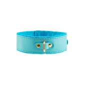 Голубой двуслойный кожаный ошейник с подкладкой из фетра - Pecado - купить с доставкой в Невинномысске