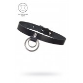 Черный чокер-ошейник с кольцом в кольце - Pecado - купить с доставкой в Невинномысске