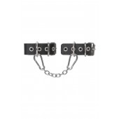 Черные кожаные наручники-браслеты из одного ремешка с люверсами - Pecado - купить с доставкой в Невинномысске