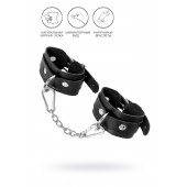 Черные кожаные наручники-браслеты со скруглёнными углами - Pecado - купить с доставкой в Невинномысске
