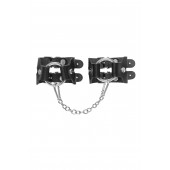 Черные кожаные наручники-браслеты из двух ремешков - Pecado - купить с доставкой в Невинномысске