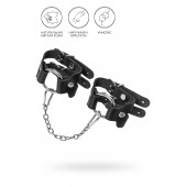 Черные кожаные наручники-браслеты из двух ремешков - Pecado - купить с доставкой в Невинномысске