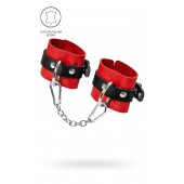 Красно-черные мягкие наручники с одним ремешком с люверсами - Pecado - купить с доставкой в Невинномысске