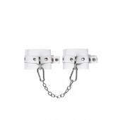 Белые мягкие кожаные оковы с люверсами - Pecado - купить с доставкой в Невинномысске