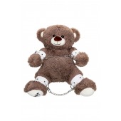 Бондажный набор: бурый мишка с белыми оковами и наручниками - Pecado - купить с доставкой в Невинномысске