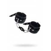 Черные двухслойные наручники с белой строчкой - Pecado - купить с доставкой в Невинномысске