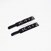 Черные кожаные наручники с регулируемыми ремешками - Crazy Handmade - купить с доставкой в Невинномысске