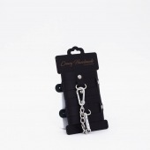 Черные кожаные наручники с хромированной фурнитурой - Crazy Handmade - купить с доставкой в Невинномысске