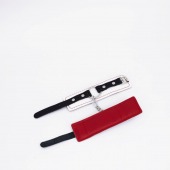 Бело-красные кожаные наручники - Crazy Handmade - купить с доставкой в Невинномысске