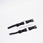 Черные кожаные оковы с кольцом - Crazy Handmade - купить с доставкой в Невинномысске