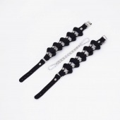 Черные кожаные наручники из звеньев - Crazy Handmade - купить с доставкой в Невинномысске