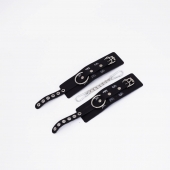 Черные кожаные наручники Sex - Crazy Handmade - купить с доставкой в Невинномысске