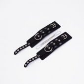 Черные кожаные наручники Sex - Crazy Handmade - купить с доставкой в Невинномысске