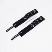 Черные кожаные оковы Sex - Crazy Handmade - купить с доставкой в Невинномысске