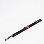 Черный ошейник с красным декором и строчкой - Crazy Handmade - купить с доставкой в Невинномысске